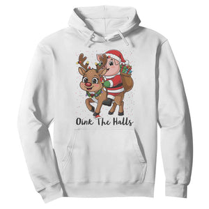 Oink The Halls Hoodie Pig Christmas Farm Life Gift TS12 White Print Your Wear