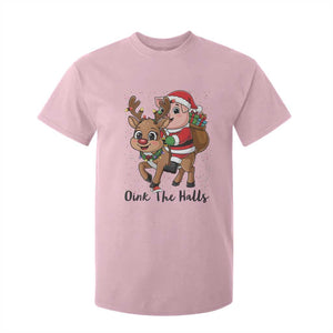 Oink The Halls T Shirt For Kid Pig Christmas Farm Life Gift TS12 Light Pink Print Your Wear