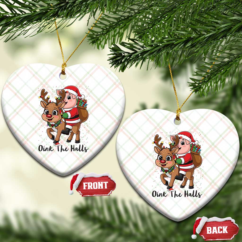 Oink The Halls Ceramic Ornament Pig Christmas Farm Life Gift TS12 Print Your Wear