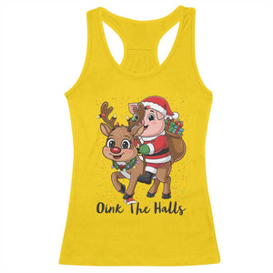 Oink The Halls Racerback Tank Top Pig Christmas Farm Life Gift TS12 Daisy Print Your Wear