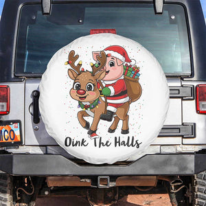 Oink The Halls Spare Tire Cover Pig Christmas Farm Life Gift TS12 No hole White Print Your Wear