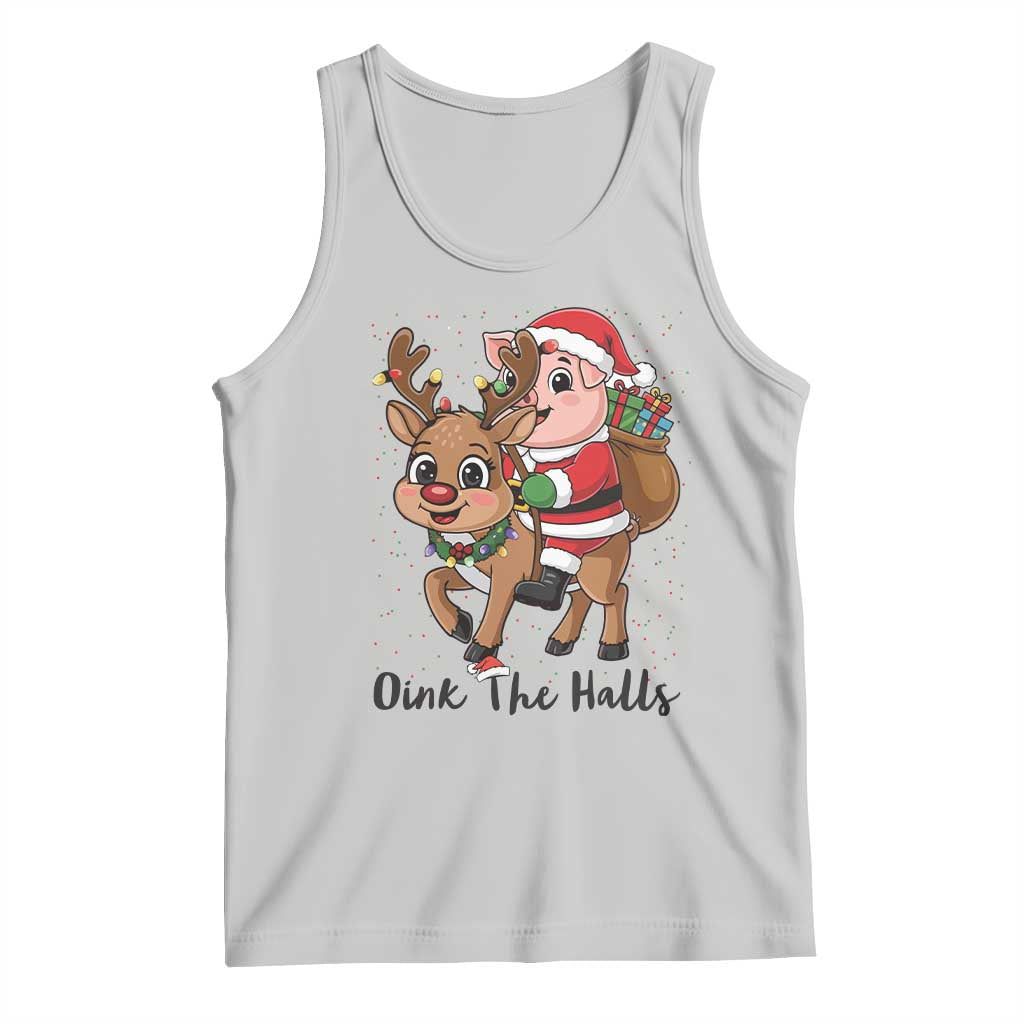 Oink The Halls Tank Top Pig Christmas Farm Life Gift TS12 Ash Print Your Wear