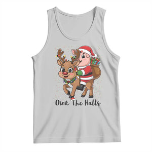 Oink The Halls Tank Top Pig Christmas Farm Life Gift TS12 Ash Print Your Wear