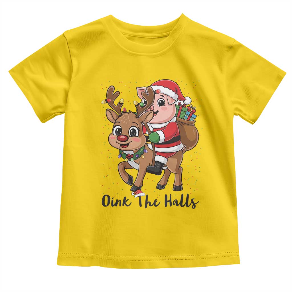 Oink The Halls Toddler T Shirt Pig Christmas Farm Life Gift TS12 Daisy Print Your Wear
