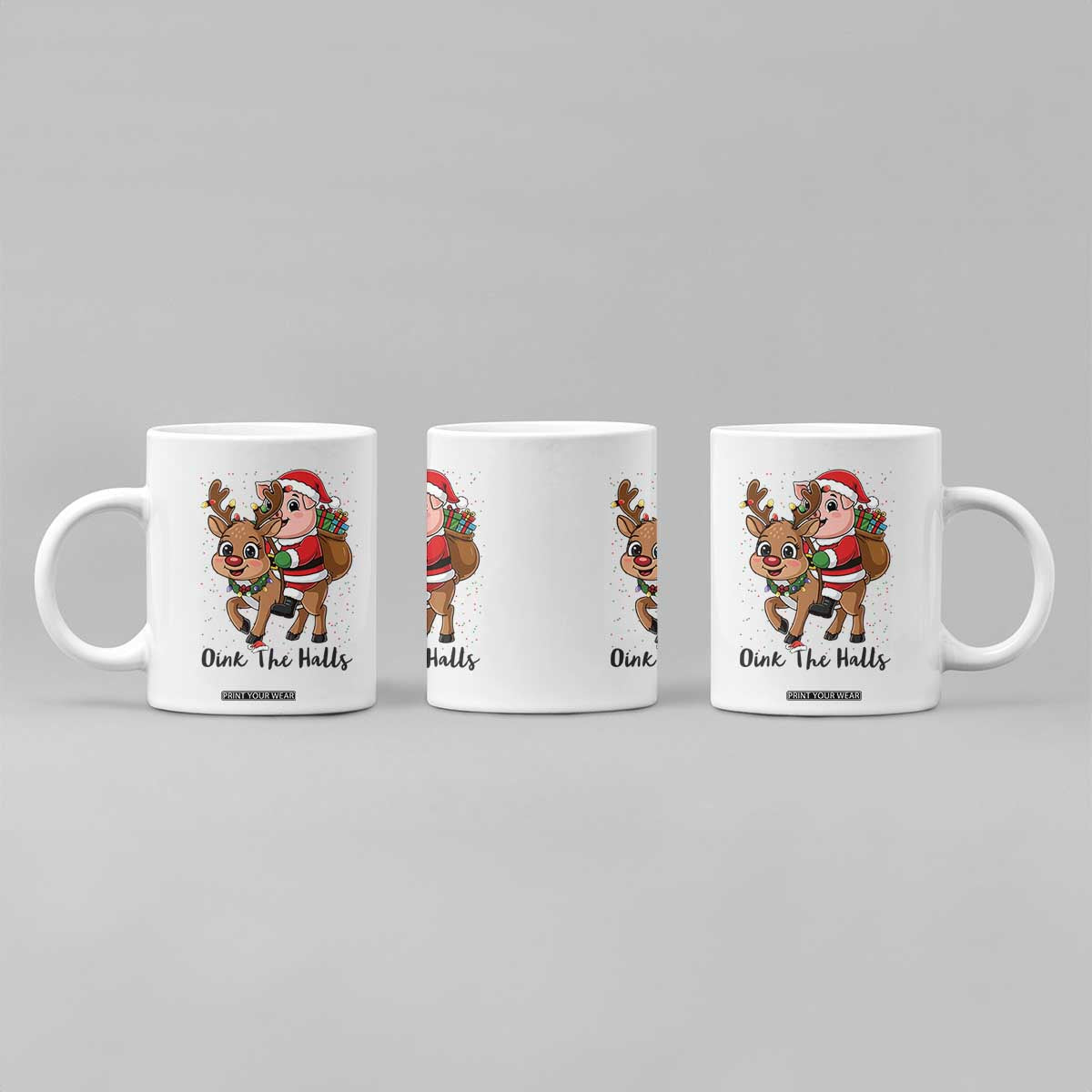 Oink The Halls Coffee Mug Pig Christmas Farm Life Gift TS12 Print Your Wear