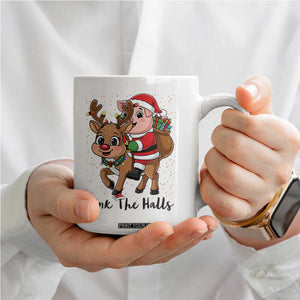 Oink The Halls Coffee Mug Pig Christmas Farm Life Gift TS12 Print Your Wear