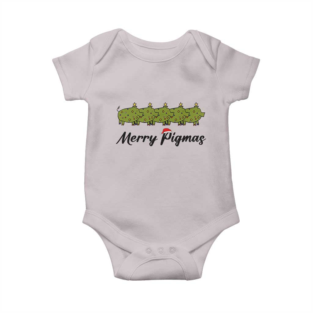Merry Pigmas Baby Onesie Holiday Gift For Pig Lovers TS12 Ice Gray Print Your Wear