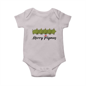 Merry Pigmas Baby Onesie Holiday Gift For Pig Lovers TS12 Ice Gray Print Your Wear