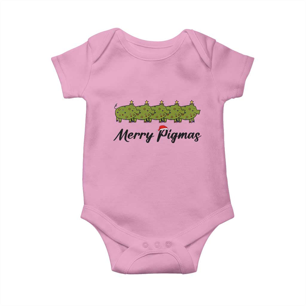 Merry Pigmas Baby Onesie Holiday Gift For Pig Lovers TS12 Light Pink Print Your Wear