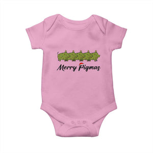 Merry Pigmas Baby Onesie Holiday Gift For Pig Lovers TS12 Light Pink Print Your Wear