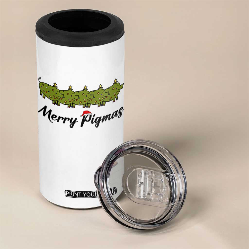 Merry Pigmas 4 in 1 Can Cooler Tumbler Holiday Gift For Pig Lovers TS12 Print Your Wear