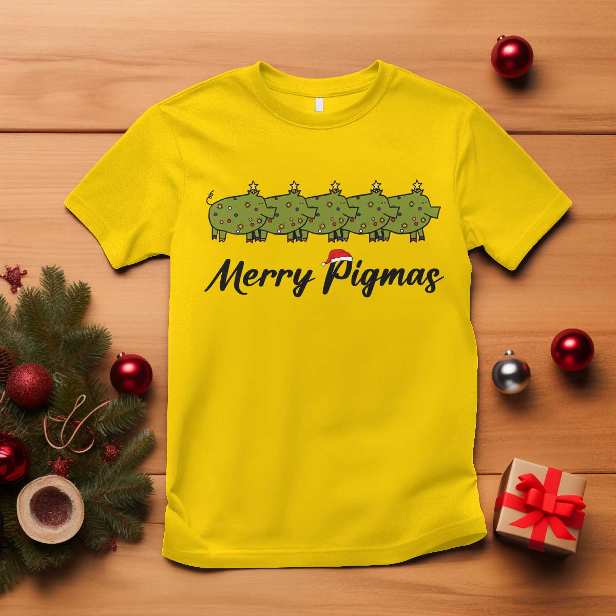 Merry Pigmas T Shirt Holiday Gift For Pig Lovers TS12 Daisy Print Your Wear