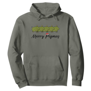 Merry Pigmas Hoodie Holiday Gift For Pig Lovers TS12 Military Green Print Your Wear