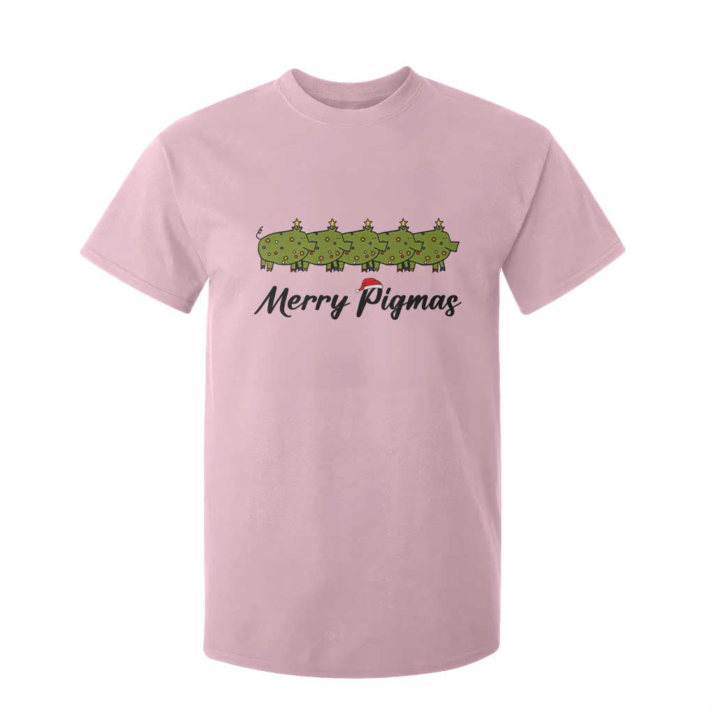 Merry Pigmas T Shirt For Kid Holiday Gift For Pig Lovers TS12 Light Pink Print Your Wear