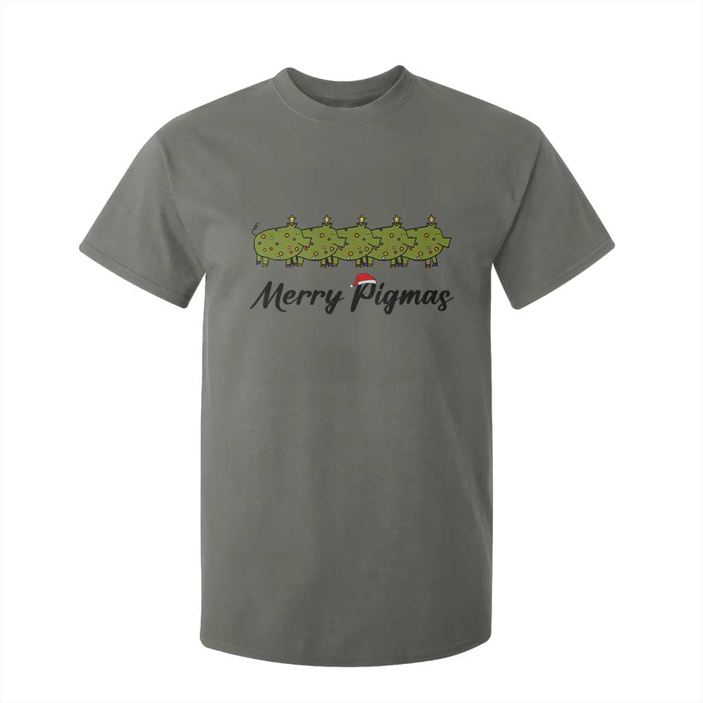 Merry Pigmas T Shirt For Kid Holiday Gift For Pig Lovers TS12 Military Green Print Your Wear