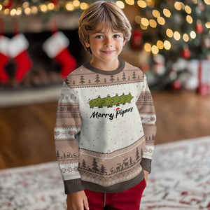 Merry Pigmas Ugly Christmas Sweater Holiday Gift For Pig Lovers TS12 Mocha Mousse Print Your Wear