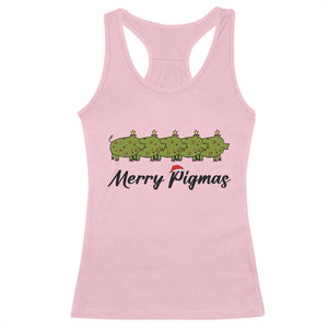 Merry Pigmas Racerback Tank Top Holiday Gift For Pig Lovers TS12 Light Pink Print Your Wear