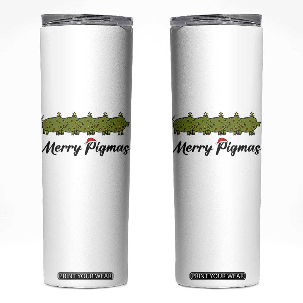 Merry Pigmas Skinny Tumbler Holiday Gift For Pig Lovers TS12 White Print Your Wear