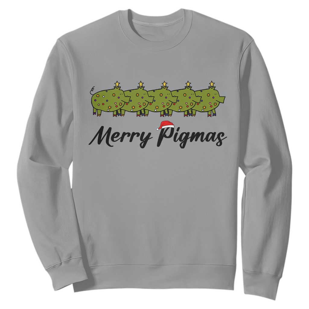 Merry Pigmas Sweatshirt Holiday Gift For Pig Lovers TS12 Sport Gray Print Your Wear