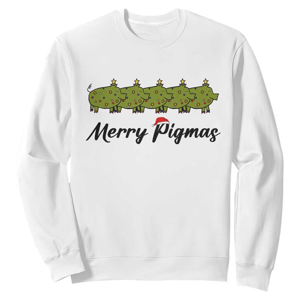 Merry Pigmas Sweatshirt Holiday Gift For Pig Lovers TS12 White Print Your Wear