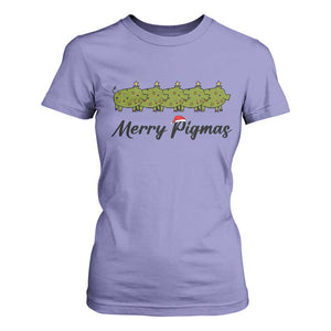Merry Pigmas T Shirt For Women Holiday Gift For Pig Lovers TS12 Violet Print Your Wear