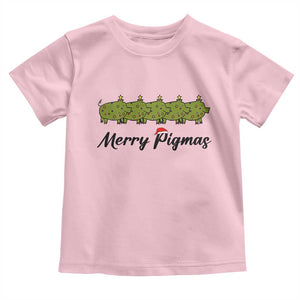 Merry Pigmas Toddler T Shirt Holiday Gift For Pig Lovers TS12 Light Pink Print Your Wear