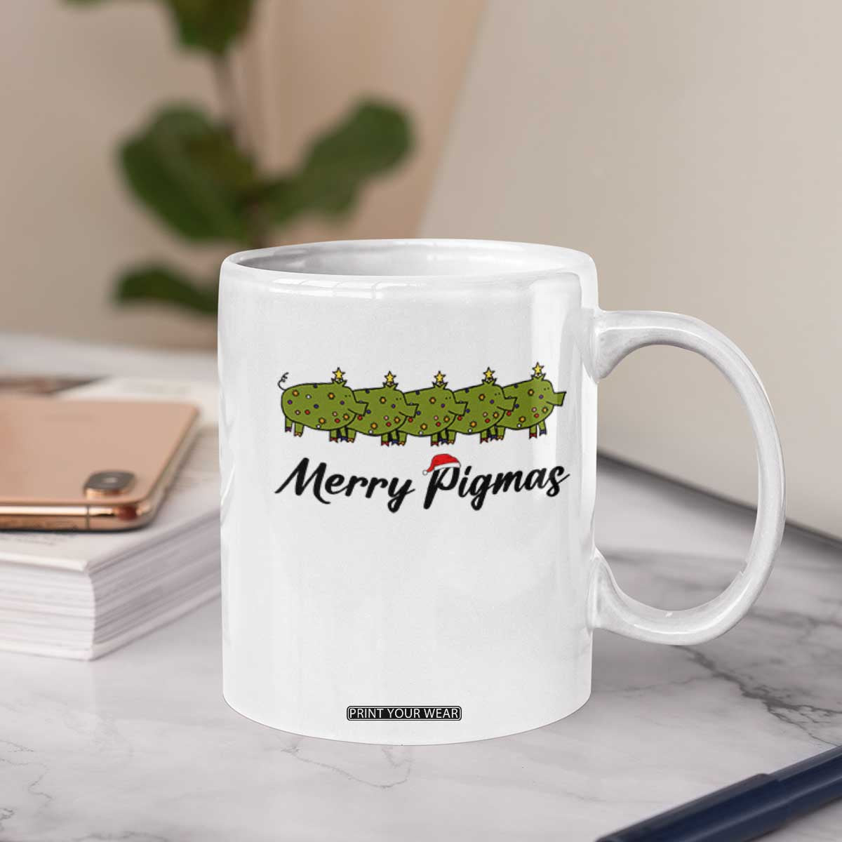 Merry Pigmas Coffee Mug Holiday Gift For Pig Lovers TS12 Print Your Wear