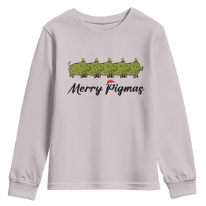 Merry Pigmas Youth Sweatshirt Holiday Gift For Pig Lovers TS12 Ice Gray Print Your Wear