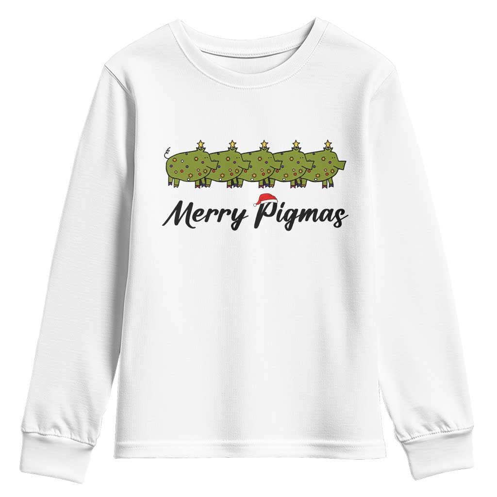 Merry Pigmas Youth Sweatshirt Holiday Gift For Pig Lovers TS12 White Print Your Wear