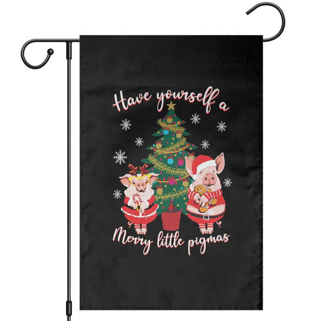 Have Yourself A Merry Little Pigmas Garden Flag Christmas Pig Lover Farm Life TS12 Black Print Your Wear