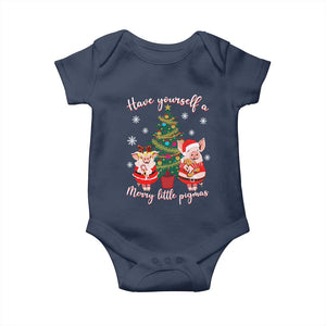 Have Yourself A Merry Little Pigmas Baby Onesie Christmas Pig Lover Farm Life TS12 Navy Print Your Wear