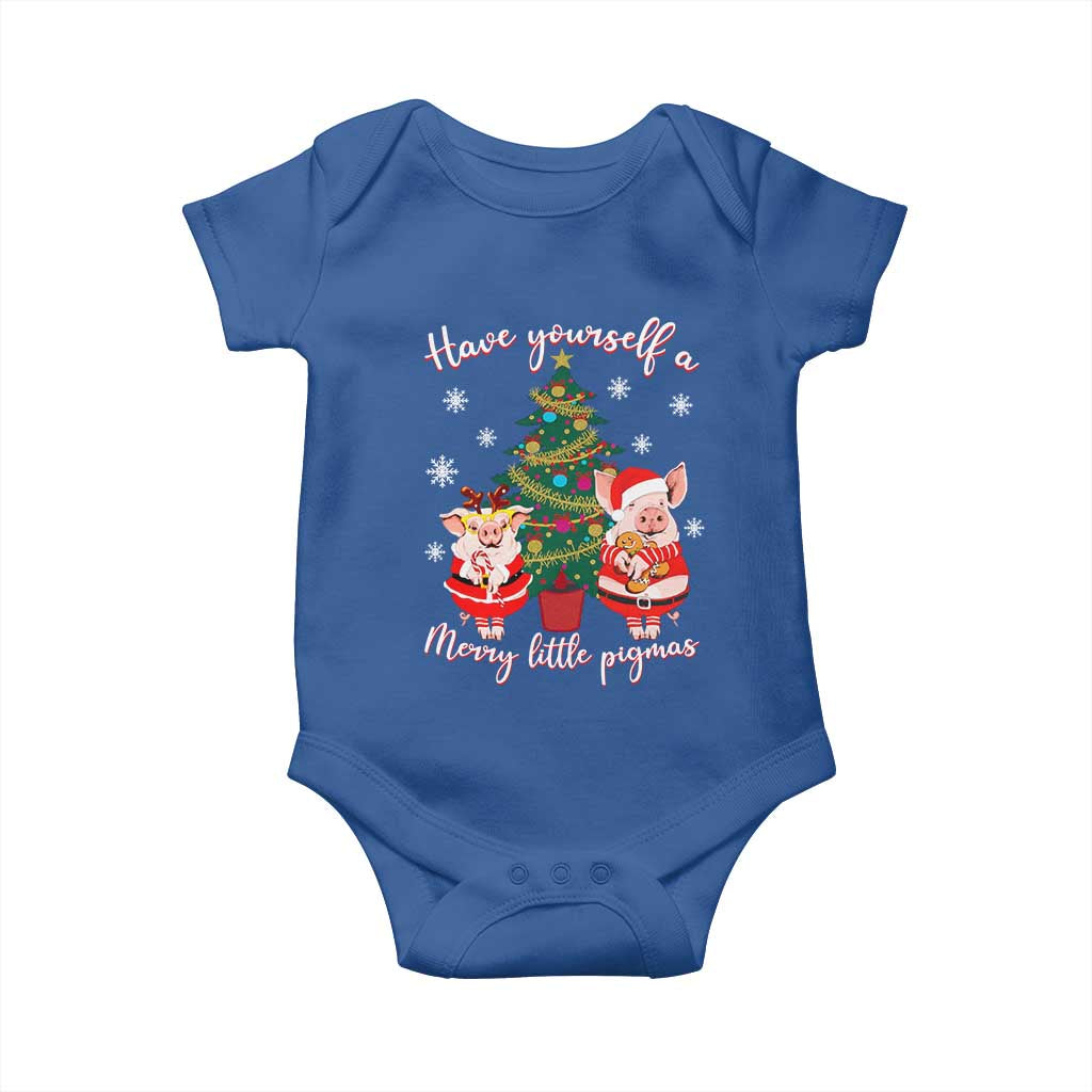 Have Yourself A Merry Little Pigmas Baby Onesie Christmas Pig Lover Farm Life TS12 Royal Blue Print Your Wear