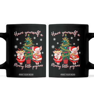 Have Yourself A Merry Little Pigmas Coffee Mug Christmas Pig Lover Farm Life TS12 Black Print Your Wear