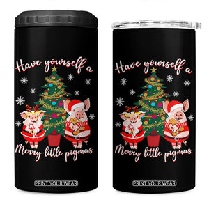 Have Yourself A Merry Little Pigmas 4 in 1 Can Cooler Tumbler Christmas Pig Lover Farm Life TS12 One Size: 16 oz Black Print Your Wear