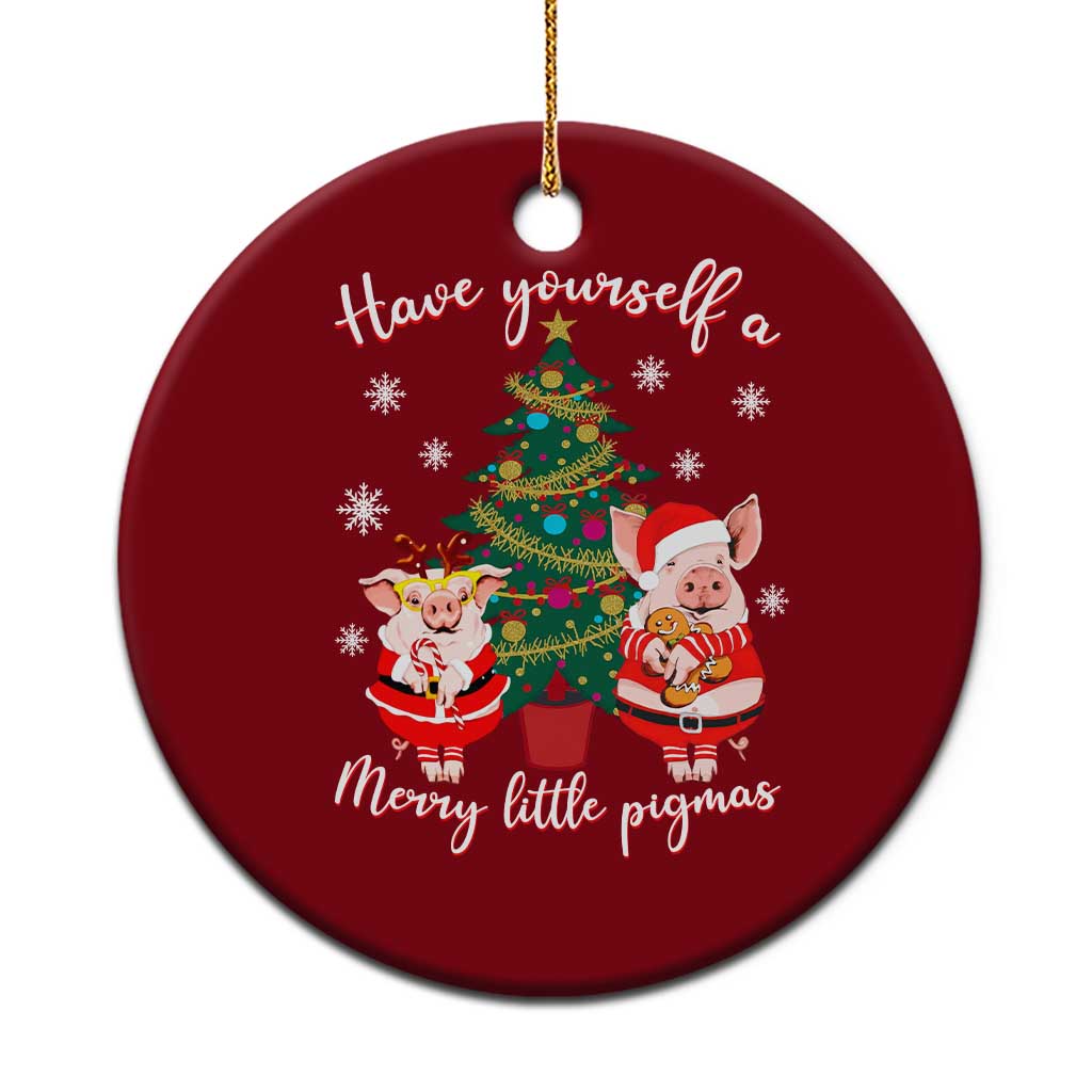 Have Yourself A Merry Little Pigmas Ceramic Ornament Christmas Pig Lover Farm Life TS12 1pc Red Print Your Wear