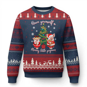 Have Yourself A Merry Little Pigmas Ugly Christmas Sweater Xmas Pig Lover Farm Life TS12 Navy Red Print Your Wear