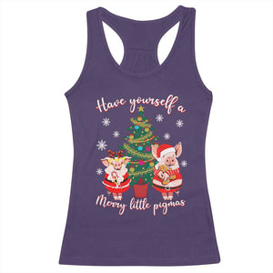 Have Yourself A Merry Little Pigmas Racerback Tank Top Christmas Pig Lover Farm Life TS12 Purple Print Your Wear