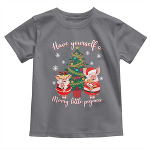 Have Yourself A Merry Little Pigmas Toddler T Shirt Christmas Pig Lover Farm Life TS12 Charcoal Print Your Wear