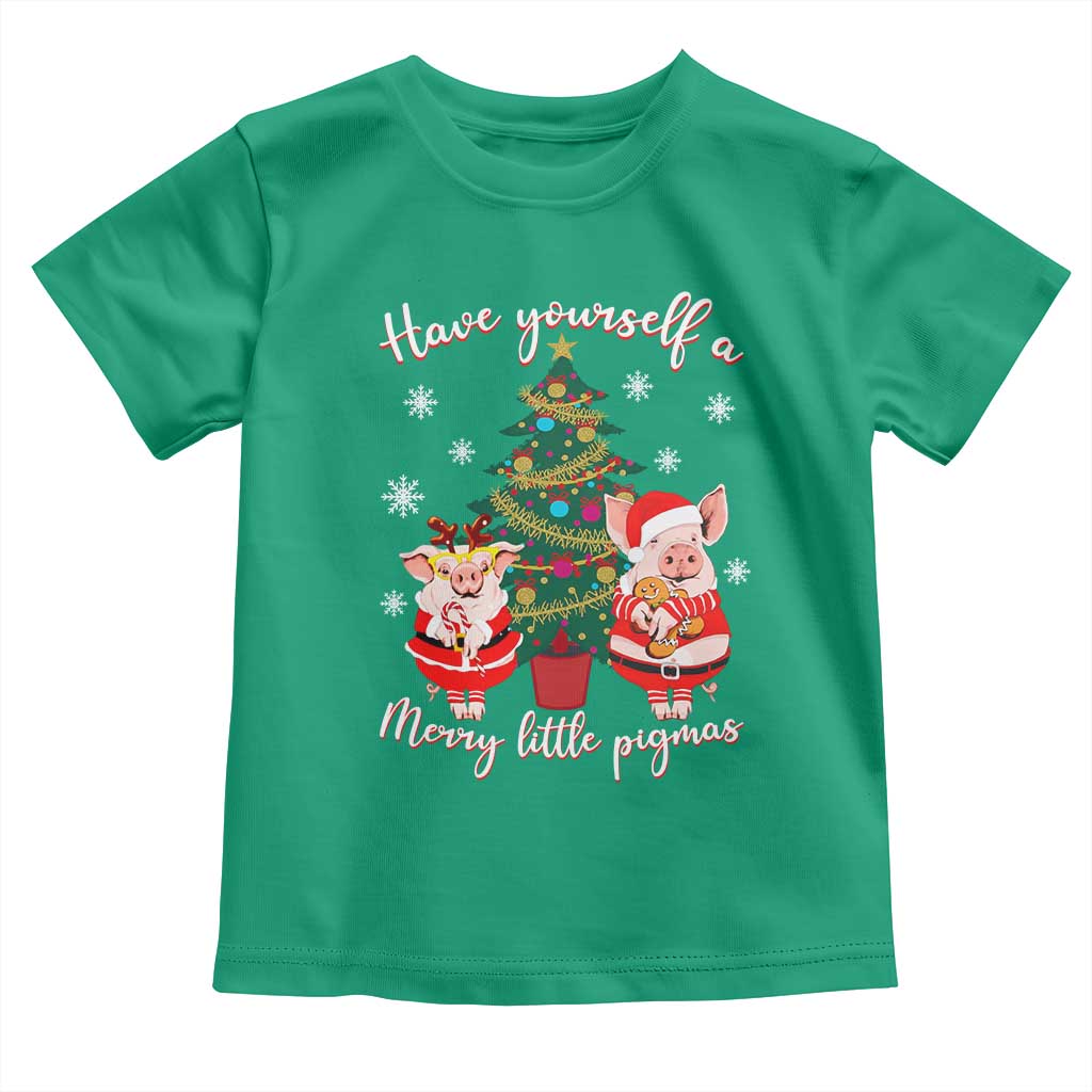 Have Yourself A Merry Little Pigmas Toddler T Shirt Christmas Pig Lover Farm Life TS12 Irish Green Print Your Wear