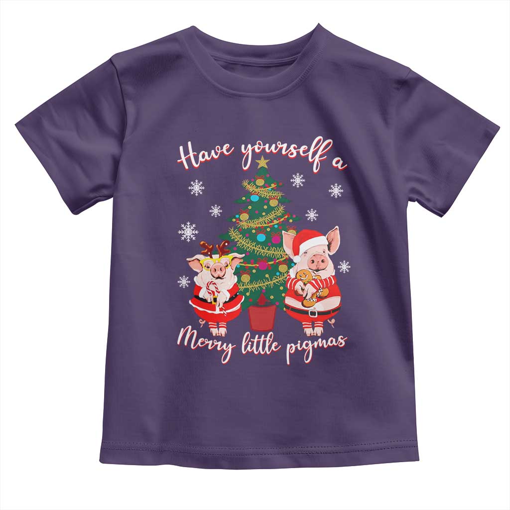 Have Yourself A Merry Little Pigmas Toddler T Shirt Christmas Pig Lover Farm Life TS12 Purple Print Your Wear