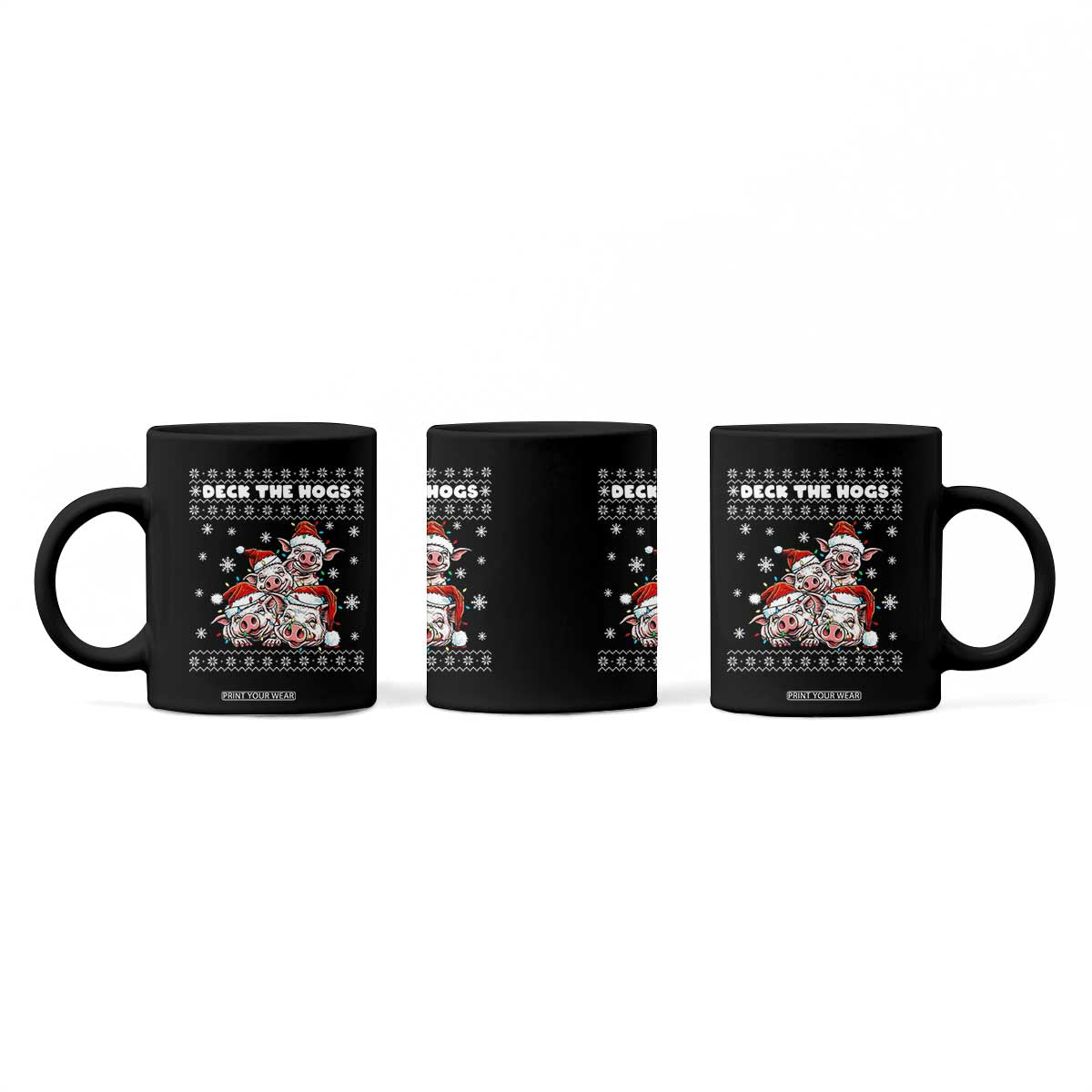 Deck The Hogs Ugly Christmas Sweater Coffee Mug Pig Lover Gift TS12 Print Your Wear