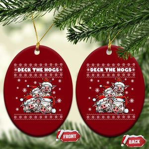 Deck The Hogs Ugly Christmas Sweater Ceramic Ornament Pig Lover Gift TS12 Print Your Wear