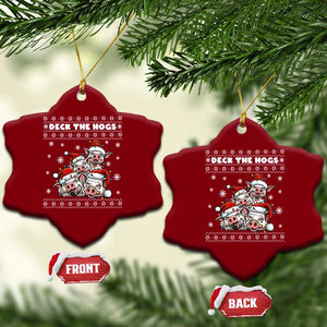 Deck The Hogs Ugly Christmas Sweater Ceramic Ornament Pig Lover Gift TS12 Print Your Wear
