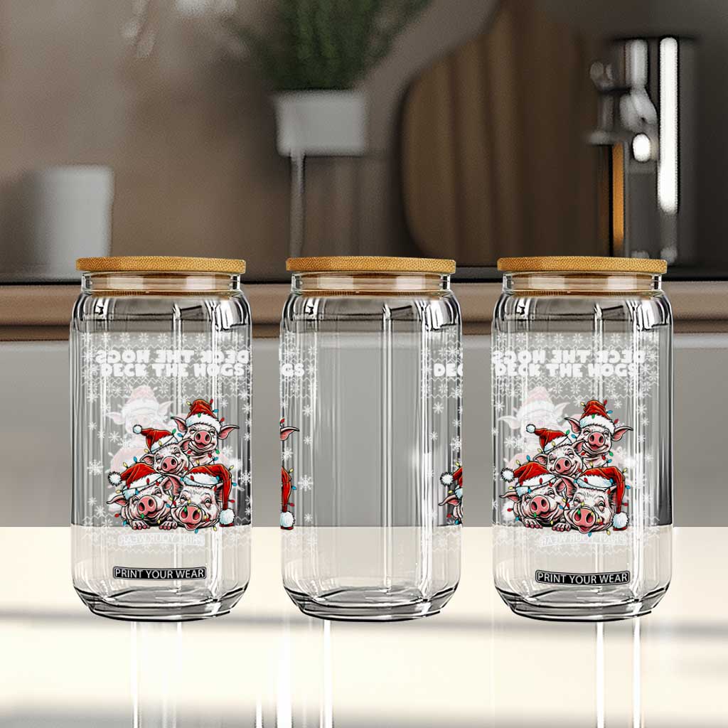 Deck The Hogs Ugly Christmas Sweater Glass Can Pig Lover Gift TS12 Print Your Wear