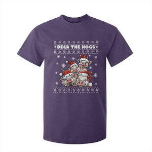 Deck The Hogs Ugly Christmas Sweater T Shirt For Kid Pig Lover Gift TS12 Purple Print Your Wear