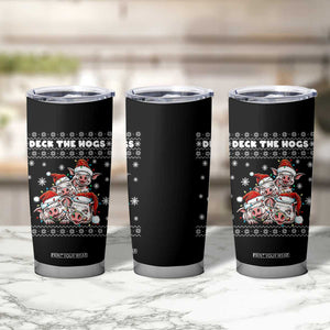 Deck The Hogs Ugly Christmas Sweater Tumbler Cup Pig Lover Gift TS12 Print Your Wear