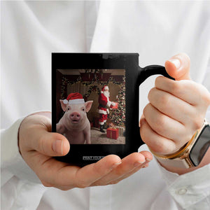 Funny Christmas Pig Selfie With Santa Gift Coffee Mug TS12 Print Your Wear