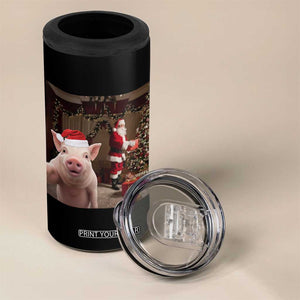 Funny Christmas Pig Selfie With Santa Gift 4 in 1 Can Cooler Tumbler TS12 Print Your Wear