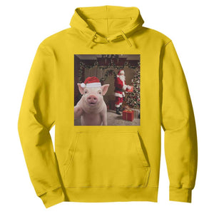 Funny Christmas Pig Selfie With Santa Gift Hoodie TS12 Daisy Print Your Wear
