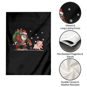 Christmas Cryptid Farm Life Gift Garden Flag Funny Bigfoot Chasing Pig TS12 Print Your Wear